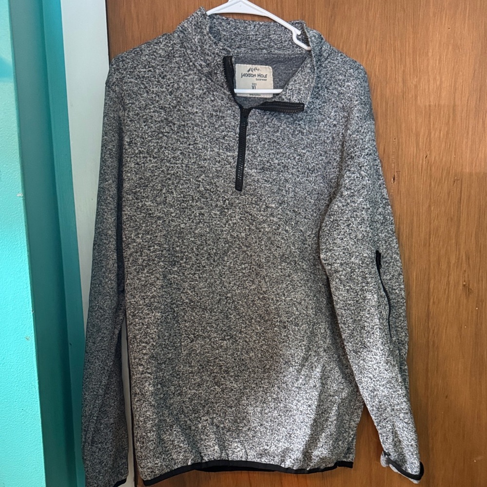 Men's Heathered Gray Zip-Up Sweater
